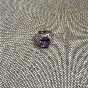 Elegant Silver and Purple Gemstone Ring